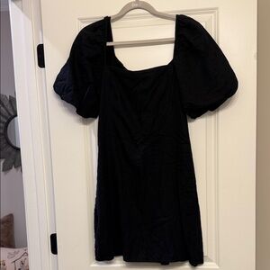 Abercrombie black linen dress with cap sleeves